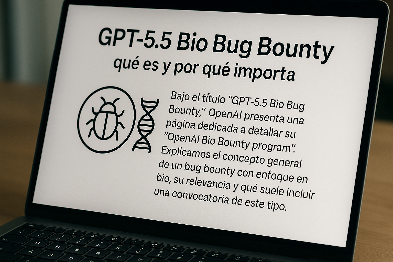 Explicamos el enfoque general de “GPT-5.5 Bio Bug Bounty” y qué suele incluir una página con detalles de un programa de bug b