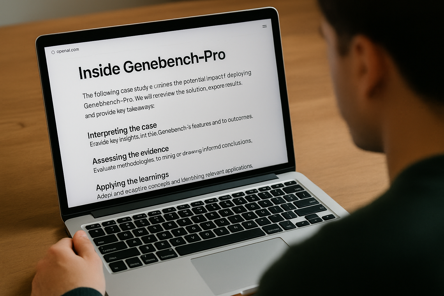 Guía práctica para leer y aprovechar la página Inside Genebench-Pro en openai.com, orientada a casos de estudio. Criterios de
